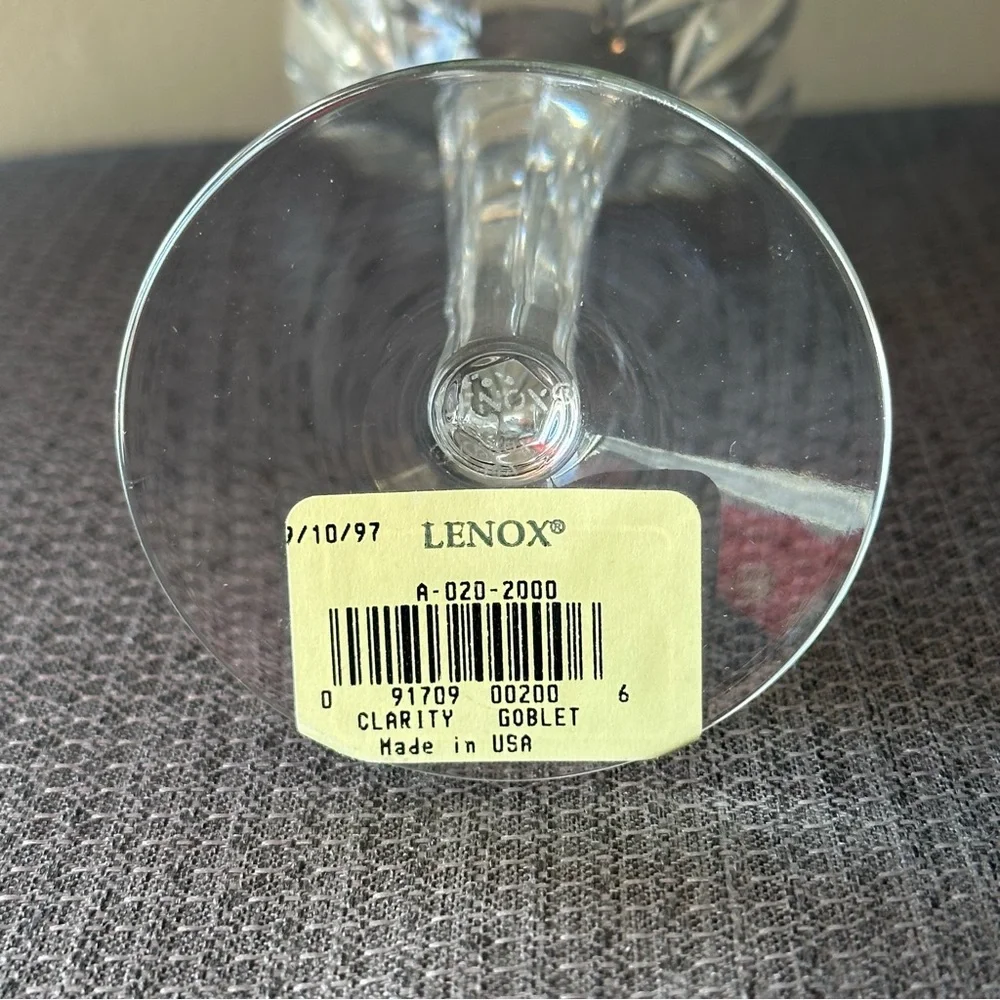 Lenox Clarity Goblet vintage NWT fine crystal glass water wine 7 3/4” height